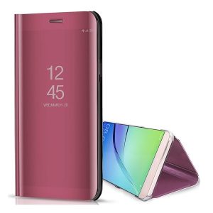 Samsung Galaxy Z Fold6 SM-F956B, Oldalra nyíló tok, hívás mutatóval, Smart View Cover, vörösarany (utángyártott)