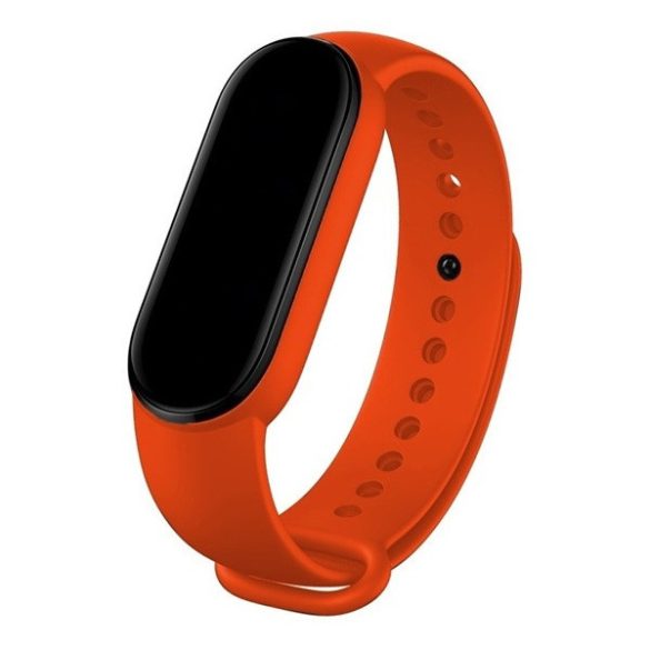 Xiaomi Mi Smart Band 8 / 9, szilikon pótszíj, állítható, Devia Delux Sport, narancssárga