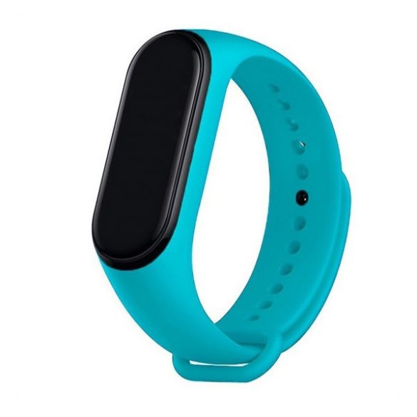 Xiaomi Mi Smart Band 8 / 9, szilikon pótszíj, állítható, Devia Delux Sport, világoskék