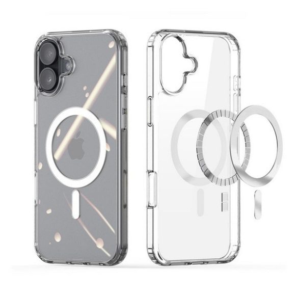 Apple iPhone 16 Pro Max, Szilikon tok, közepesen ütésálló, Magsafe kompatibilis, átlátszó
