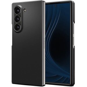 Samsung Galaxy Z Fold6 SM-F956B, Műanyag hátlap védőtok, Spigen Airskin, ultravékony, fekete