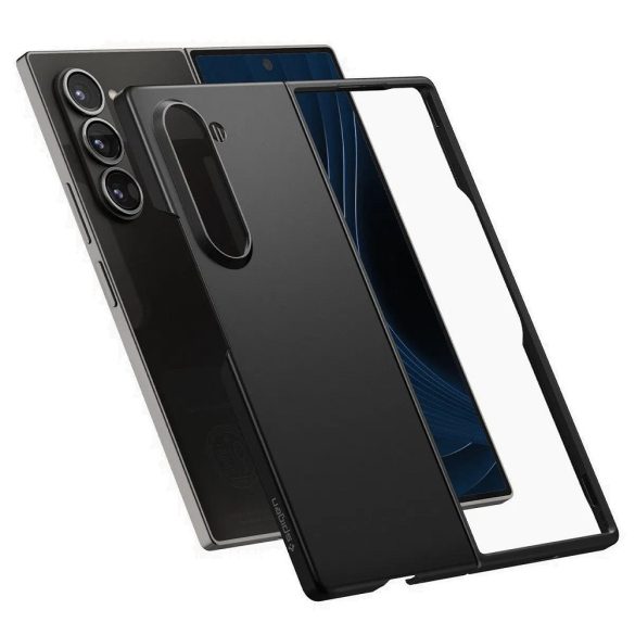 Samsung Galaxy Z Fold6 SM-F956B, Műanyag hátlap védőtok, Spigen Airskin, ultravékony, fekete