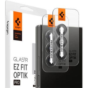 Samsung Galaxy Z Fold6 SM-F956B, Kamera lencsevédő fólia, ütésálló fólia, Tempered Glass (edzett üveg), Spigen Glastr Ez Fit Optik Pro, fekete, 2 db / csomag