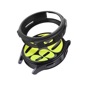 Samsung Galaxy Watch 7 (44 mm) SM-L310 / L315, Szilikon védőkeret, közepesen ütésálló, Spigen Liquid Air, fekete