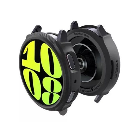 Samsung Galaxy Watch 7 (40 mm) SM-L300 / L305, Szilikon védőkeret, közepesen ütésálló, Spigen Liquid Air, fekete