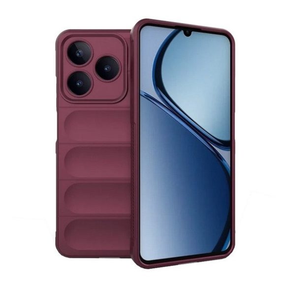 Realme C63 4G, Szilikon tok, közepesen ütésálló, 3D minta, bordó