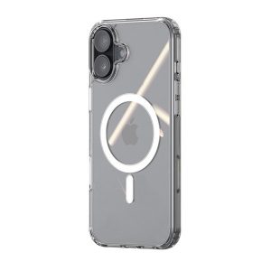 Apple iPhone 16 Plus, Szilikon tok, közepesen ütésálló,  légpárnás sarok, Magsafe kompatibilis, átlátszó