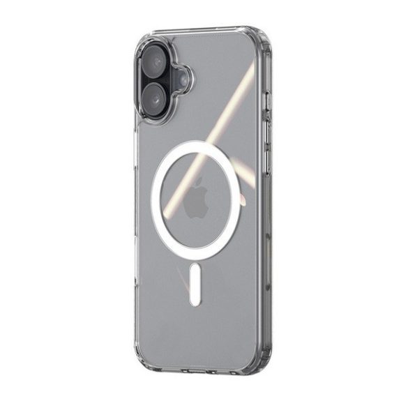 Apple iPhone 16 Plus, Szilikon tok, közepesen ütésálló,  légpárnás sarok, Magsafe kompatibilis, átlátszó