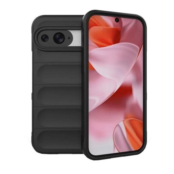 Google Pixel 9 / 9 Pro, Szilikon tok, közepesen ütésálló, 3D minta, fekete