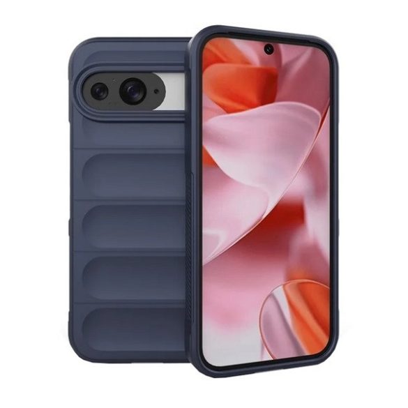 Google Pixel 9 / 9 Pro, Szilikon tok, közepesen ütésálló, 3D minta, sötétkék