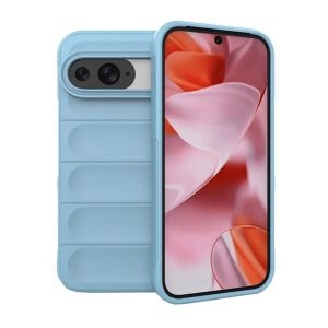 Google Pixel 9 / 9 Pro, Szilikon tok, közepesen ütésálló, 3D minta, világoskék