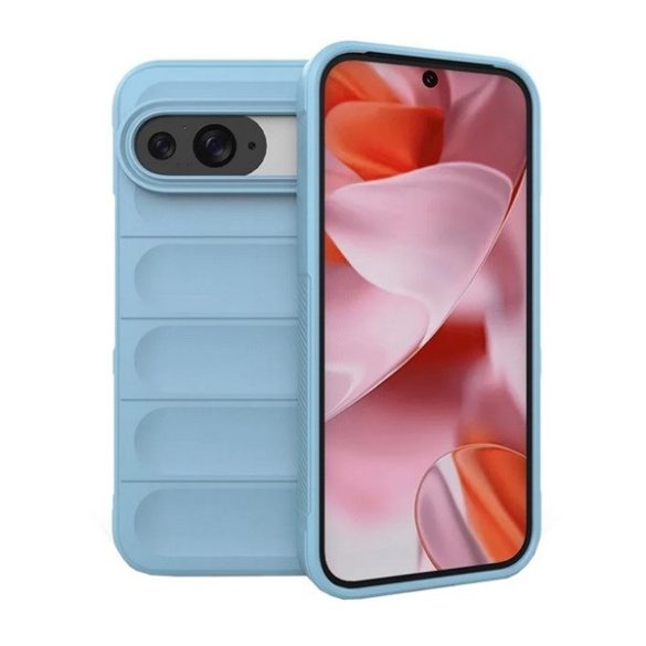 Google Pixel 9 / 9 Pro, Szilikon tok, közepesen ütésálló, 3D minta, világoskék