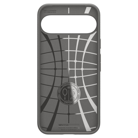 Google Pixel 9 / 9 Pro, Szilikon tok, Spigen Liquid Air, háromszög minta, szürke