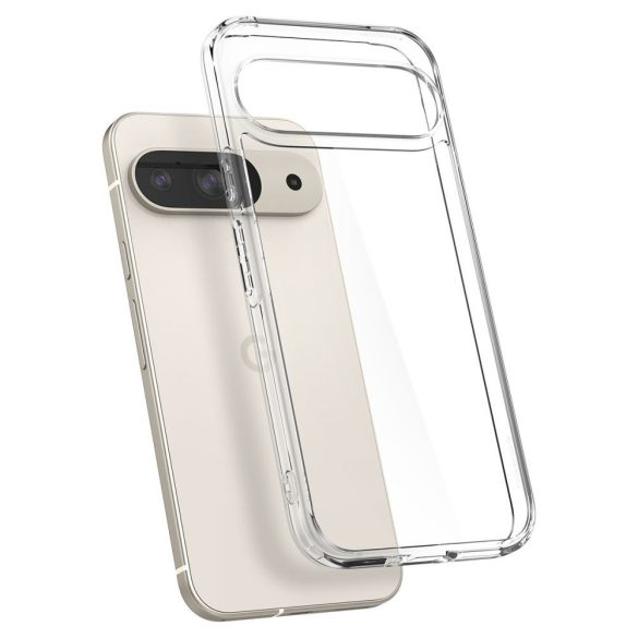 Google Pixel 9 / 9 Pro, Műanyag hátlap védőtok + szilikon keret, Spigen Ultra Hybrid, átlátszó