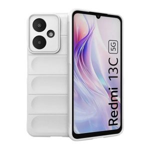 Xiaomi Redmi 13C 5G, Szilikon tok, közepesen ütésálló, 3D minta, fehér