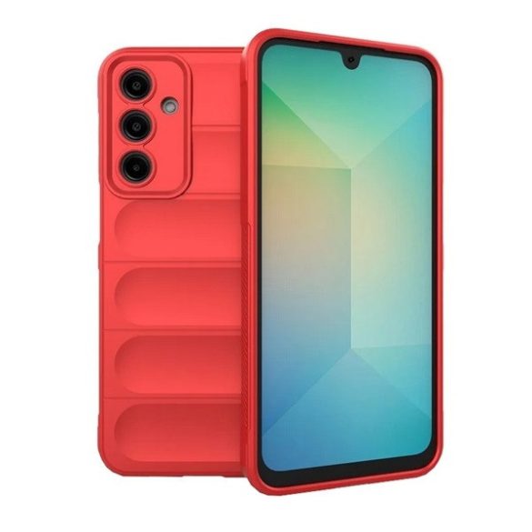 Samsung Galaxy A16 4G / A16 5G SM-A165F / A166B, Szilikon tok, közepesen ütésálló, 3D minta, piros