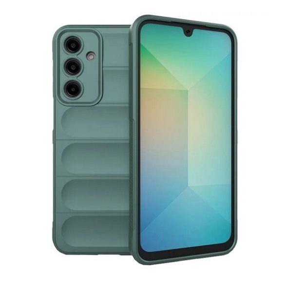 Samsung Galaxy A16 4G / A16 5G SM-A165F / A166B, Szilikon tok, közepesen ütésálló, 3D minta, sötétzöld