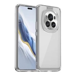   Huawei Honor Magic 6 Pro, Műanyag hátlap védőtok + szilikon keret, közepesen ütésálló, átlátszó hátlap, átlátszó