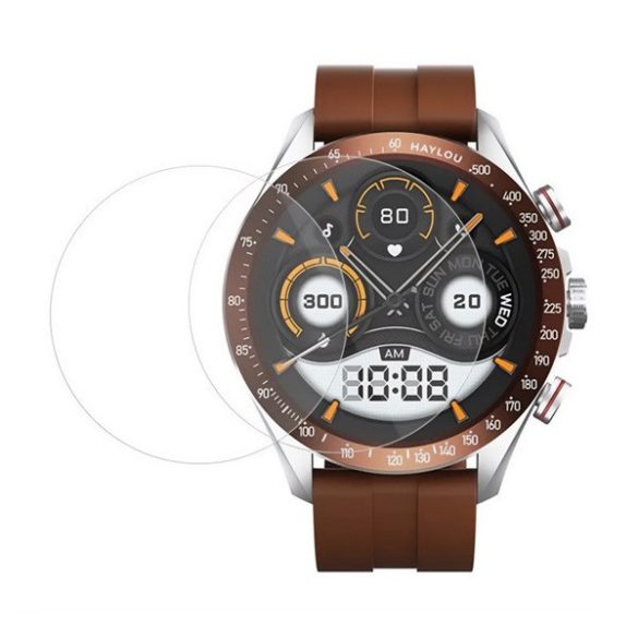 Haylou Solar Pro, Kijelzővédő fólia, ütésálló fólia (az íves részre nem hajlik rá!), Tempered Glass (edzett üveg), Clear, 2 db / csomag