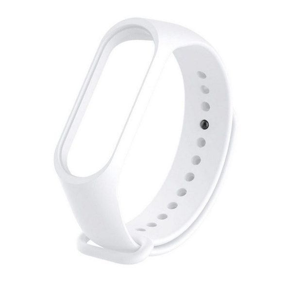 Xiaomi Mi Band 5 / Mi Band 6 / Mi Smart Band 7, szilikon pótszíj, állítható, Devia Delux Sport, fehér