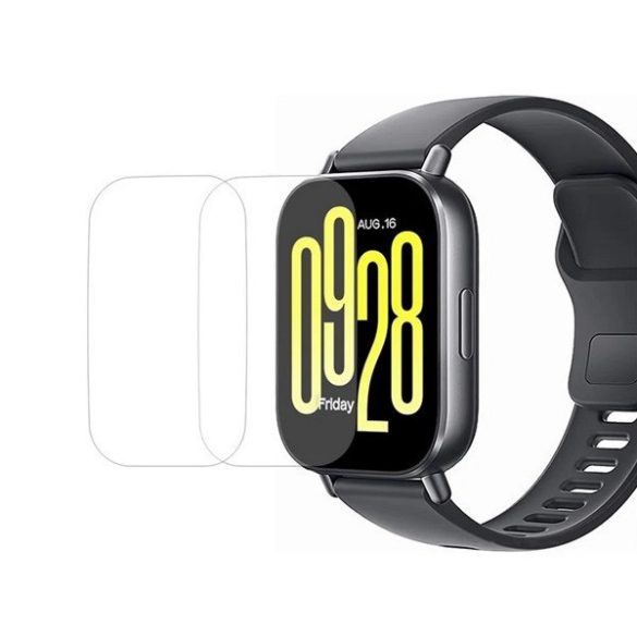 Xiaomi Redmi Watch 5 Active, Kijelzővédő fólia, ütésálló fólia (az íves részre nem hajlik rá!), Tempered Glass (edzett üveg), Clear, 2 db / csomag