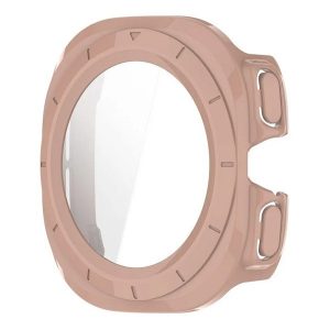 Samsung Galaxy Watch Ultra (47mm) SM-L705, Műanyag védőkeret, kijelzővédő üveggel, közepesen ütésálló, szíj nélkül, rózsaszín