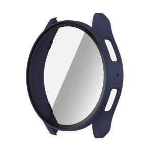 Samsung Galaxy Watch 7 (44 mm) SM-L310 / L315, Műanyag védőkeret, kijelzővédő üveggel, közepesen ütésálló, szíj nélkül, sötétkék