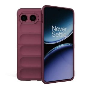 OnePlus Nord 4, Szilikon tok, közepesen ütésálló, 3D minta, bordó