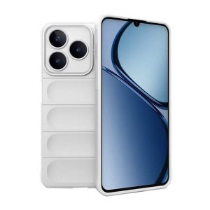 Realme C63 4G, Szilikon tok, közepesen ütésálló, 3D minta, fehér