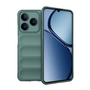 Realme C63 4G, Szilikon tok, közepesen ütésálló, 3D minta, sötétzöld