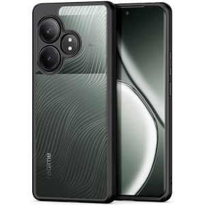 Realme GT6 / GT 6T / GT Neo6 / GT Neo6 SE, Műanyag hátlap védőtok + szilikon keret, hullám minta, Dux Ducis Aimo, áttetsző/fekete