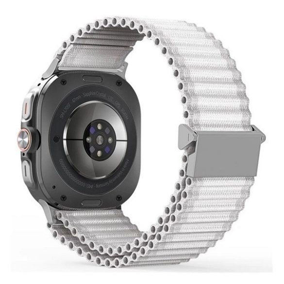 Samsung Galaxy Watch Ultra (47mm) SM-L705, textíl pótszíj, nylon, állítható, hullámos kialakítású akasztórész, Dux Ducis YC, fehér