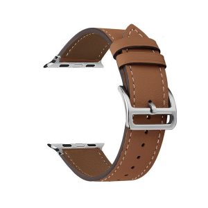 Apple Watch 4-6, SE, SE (2022) (38 / 40 mm) / Watch 7-9 (41 mm) / Watch 10 (42 mm), valódi bőr pótszíj, állítható, barna