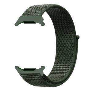 Samsung Galaxy Watch Ultra (47mm) SM-L705, textíl pótszíj, nylon, tépőzáras, állítható, légáteresztő, sötétzöld