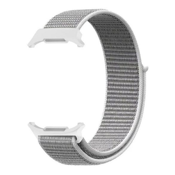 Samsung Galaxy Watch Ultra (47mm) SM-L705, textíl pótszíj, nylon, tépőzáras, állítható, légáteresztő, világosszürke