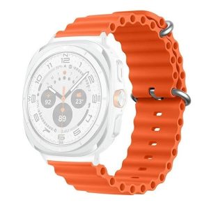 Samsung Galaxy Watch Ultra (47mm) SM-L705, szilikon pótszíj, állítható, hullámos kialakítás, narancssárga
