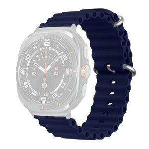 Samsung Galaxy Watch Ultra (47mm) SM-L705, szilikon pótszíj, állítható, hullámos kialakítás, sötétkék
