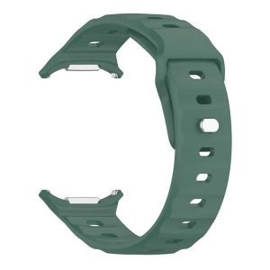 Samsung Galaxy Watch Ultra (47mm) SM-L705, szilikon pótszíj, légáteresztő, 3D homorú minta, sötétzöld