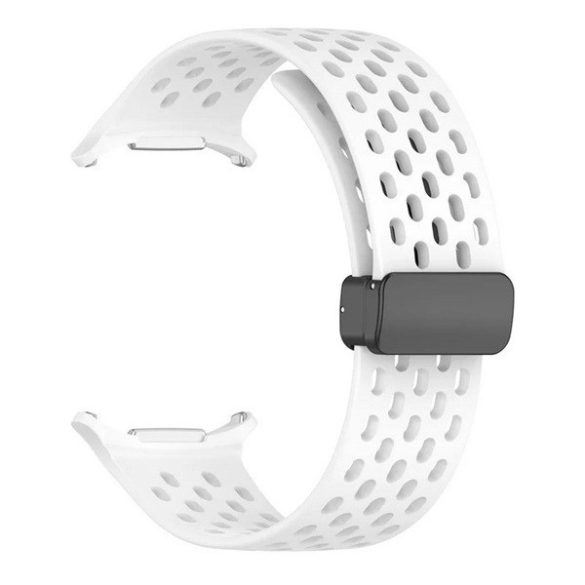 Samsung Galaxy Watch Ultra (47mm) SM-L705, szilikon pótszíj, lyukacsos, légáteresztő, fehér