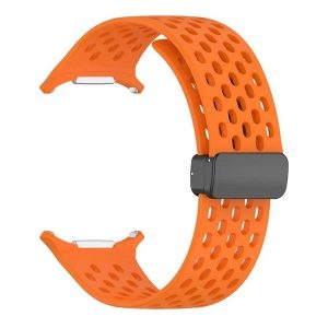 Samsung Galaxy Watch Ultra (47mm) SM-L705, szilikon pótszíj, lyukacsos, légáteresztő, narancssárga