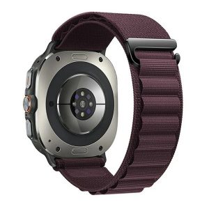 Samsung Galaxy Watch Ultra (47mm) SM-L705, textíl pótszíj, állítható, bordó