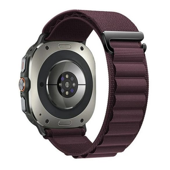 Samsung Galaxy Watch Ultra (47mm) SM-L705, textíl pótszíj, állítható, bordó