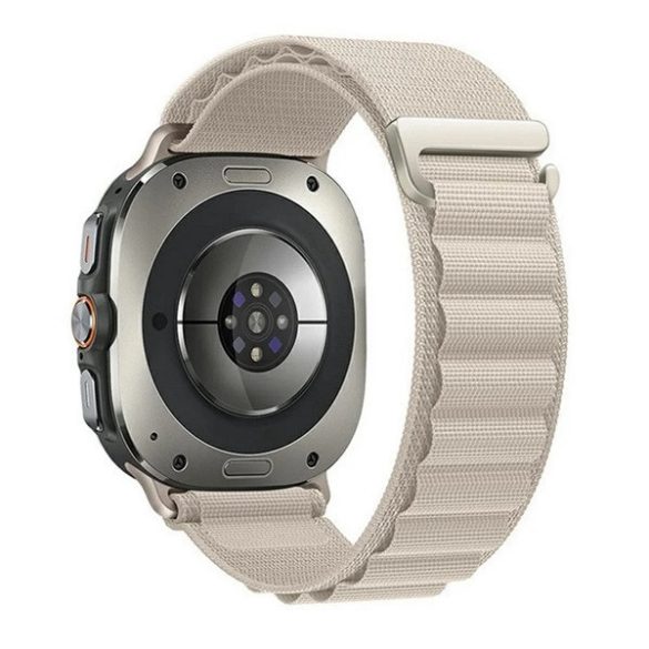 Samsung Galaxy Watch Ultra (47mm) SM-L705, textíl pótszíj, állítható, fehér