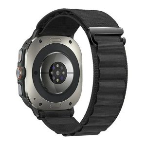 Samsung Galaxy Watch Ultra (47mm) SM-L705, textíl pótszíj, állítható, fekete