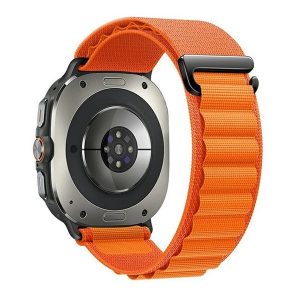 Samsung Galaxy Watch Ultra (47mm) SM-L705, textíl pótszíj, állítható, narancssárga