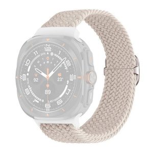 Samsung Galaxy Watch Ultra (47mm) SM-L705, textíl pótszíj, állítható, szőtt stílusú, fehér
