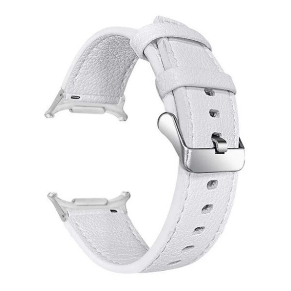 Samsung Galaxy Watch Ultra (47mm) SM-L705, valódi bőr pótszíj, állítható, fehér