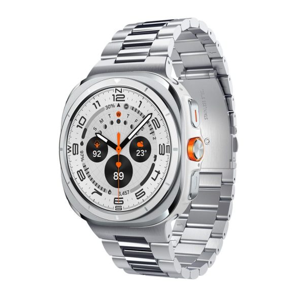 Samsung Galaxy Watch Ultra (47mm) SM-L705, fém pótszíj, Spigen Modern Fit, ezüst