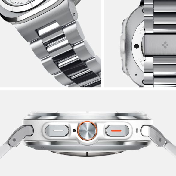 Samsung Galaxy Watch Ultra (47mm) SM-L705, fém pótszíj, Spigen Modern Fit, ezüst