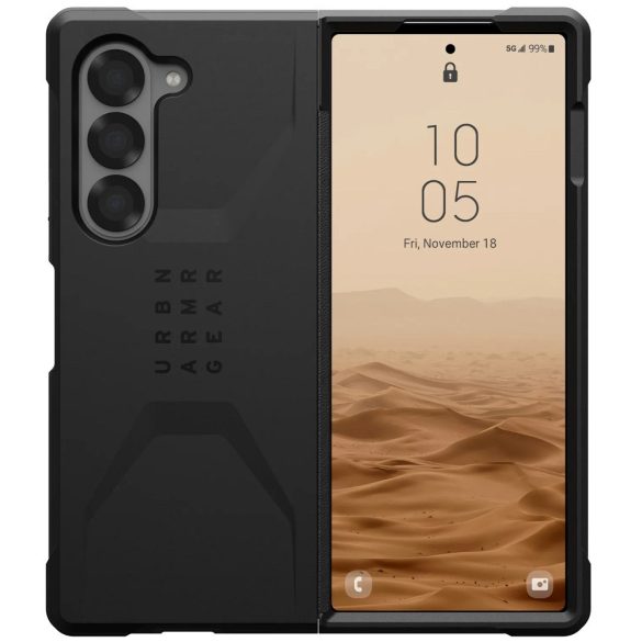 Samsung Galaxy Z Fold6 SM-F956B, Műanyag hátlap védőtok, szilikon belső, közepesen ütésálló, UAG Civilian, fekete